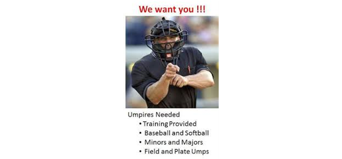 Umpires needed for the Spring 2022 Season!